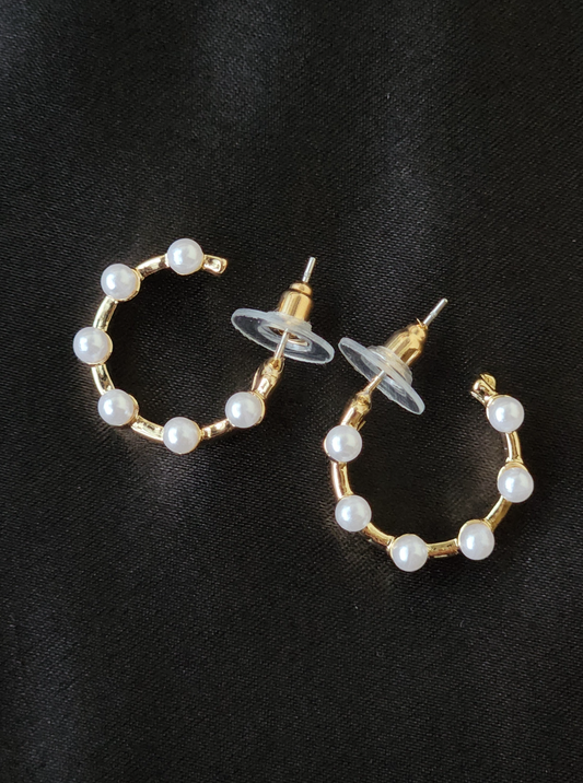 Classic Pearl Hoop Earrings