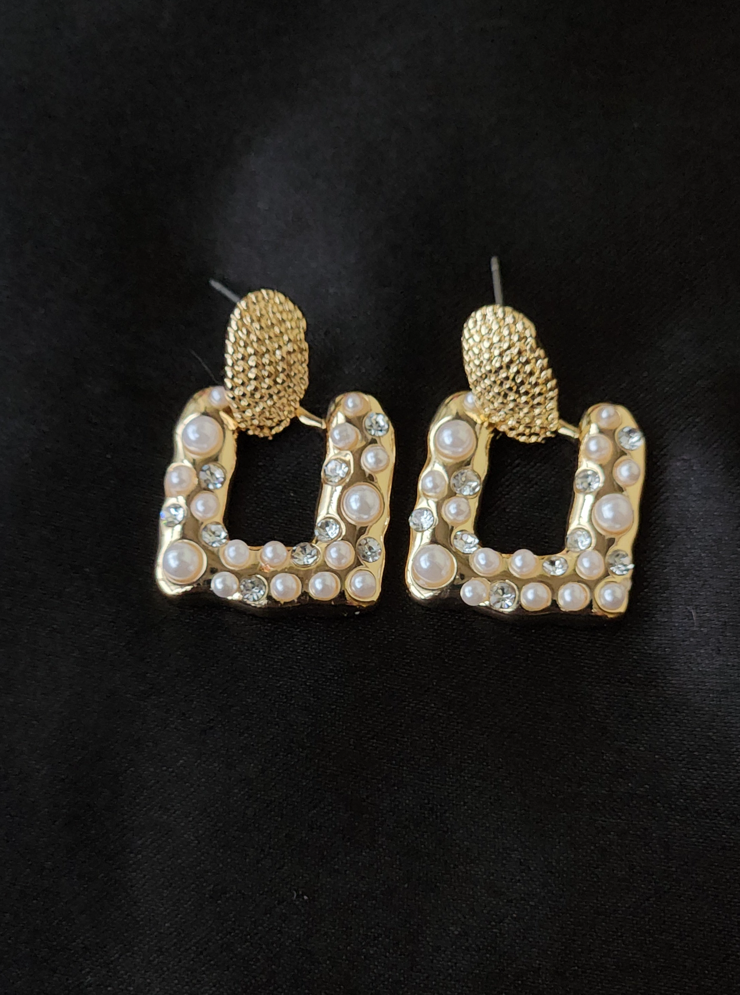 Pearl and Crystal Drop Earrings