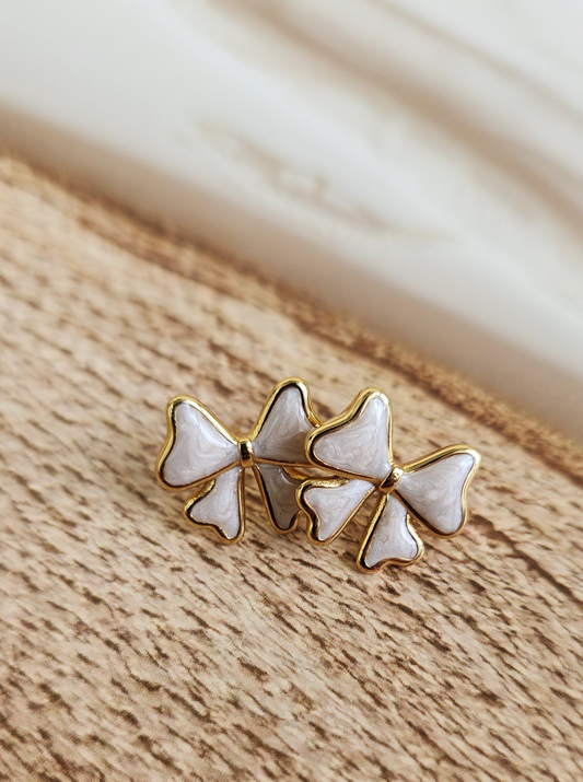 Delicate Bow Tie Stud Earrings