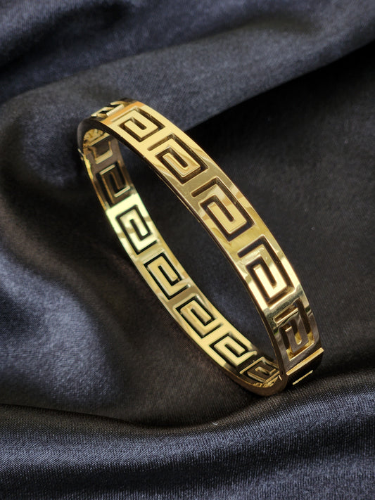 Classic Gold-Toned Geometric Cuff Bracelet