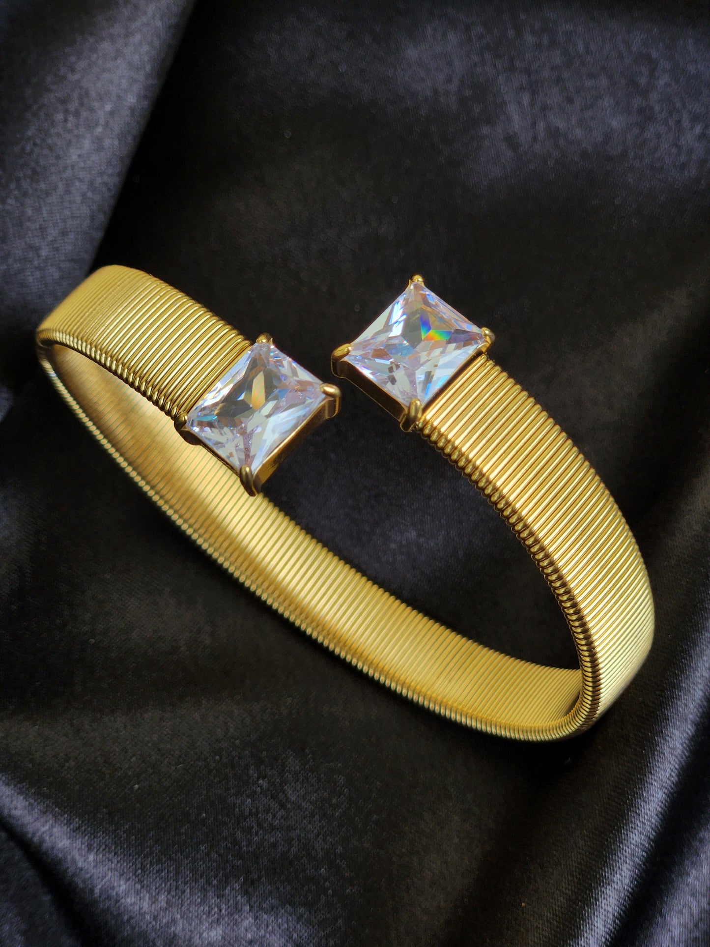 Radiant Duo Square Cut Cuff Bracelet