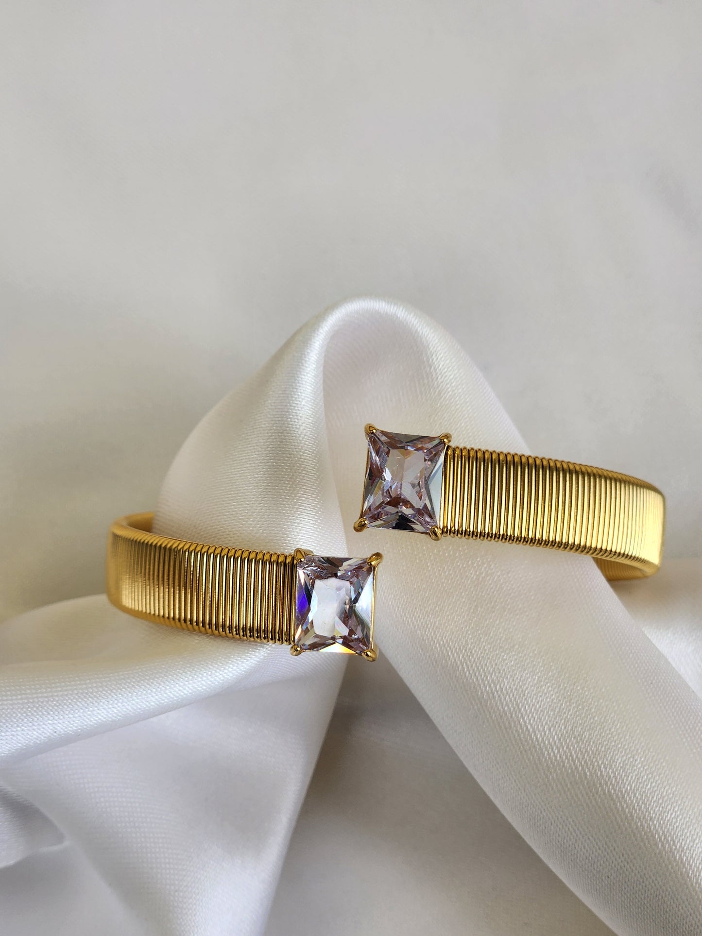 Radiant Duo Square Cut Cuff Bracelet